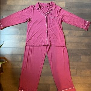Eberjey Berry Blush/Ivory Pajama Set size: Large